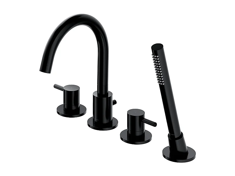 Mélangeur de bain 4 trous en Y Couleur: noir