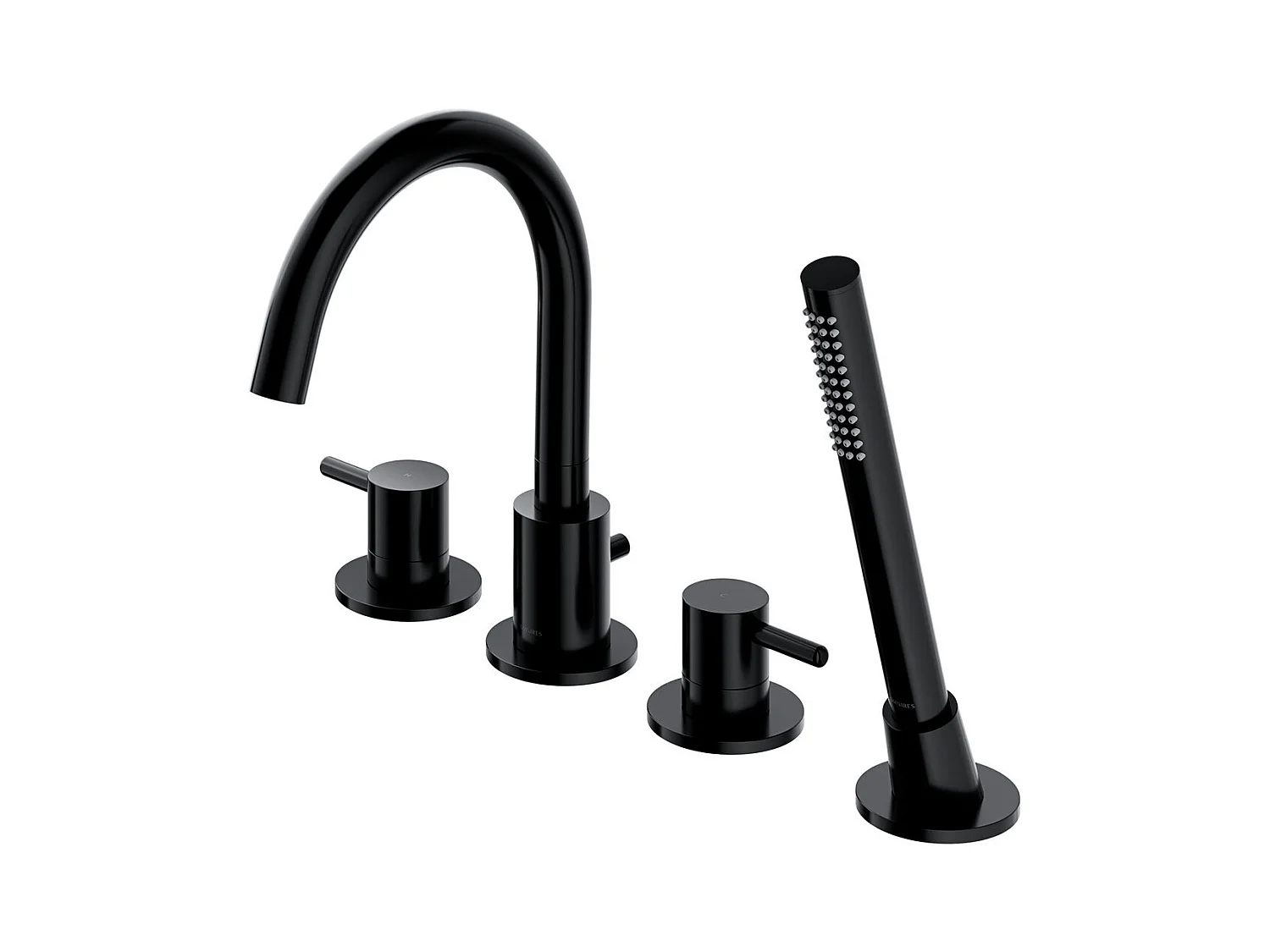 Mélangeur de bain 4 trous en Y Couleur: noir