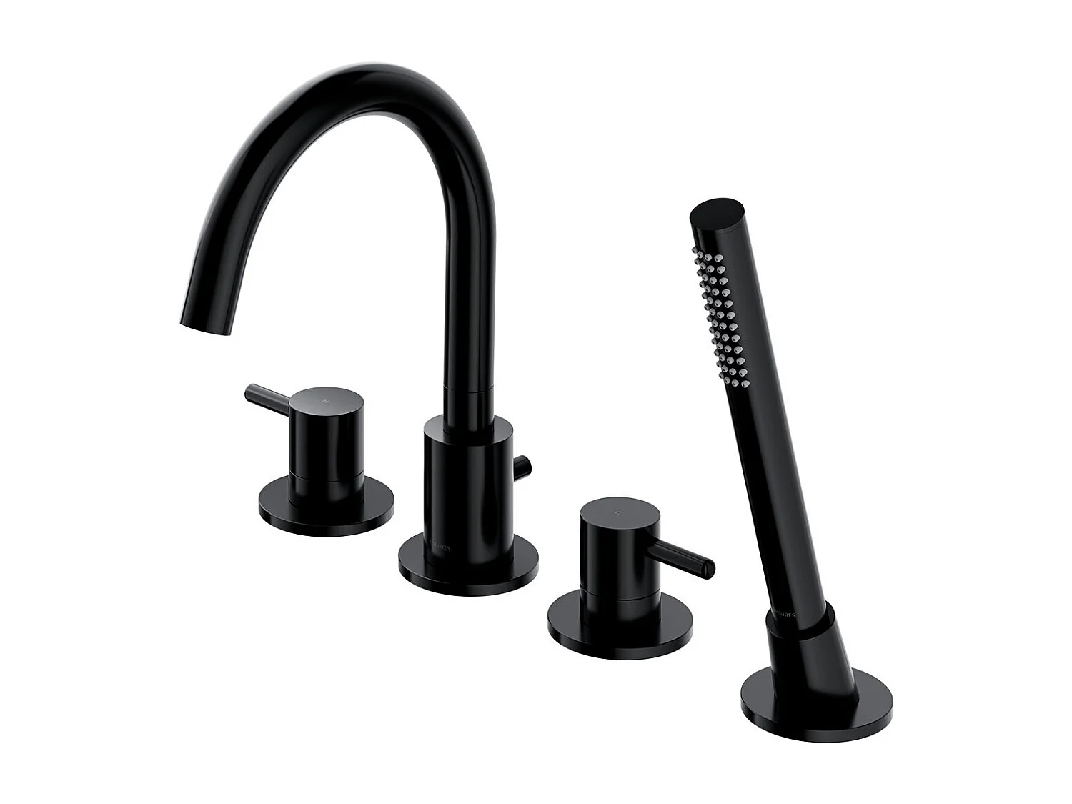 Mélangeur de bain 4 trous en Y Couleur: noir