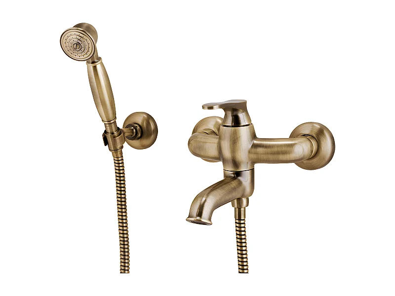 Mitigeur de baignoire avec set de douche  ART DECO Couleur: brun antique