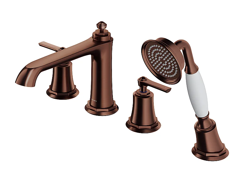 Mélangeur de bain 4 trous en ARMANCE Couleur: cuivre antique