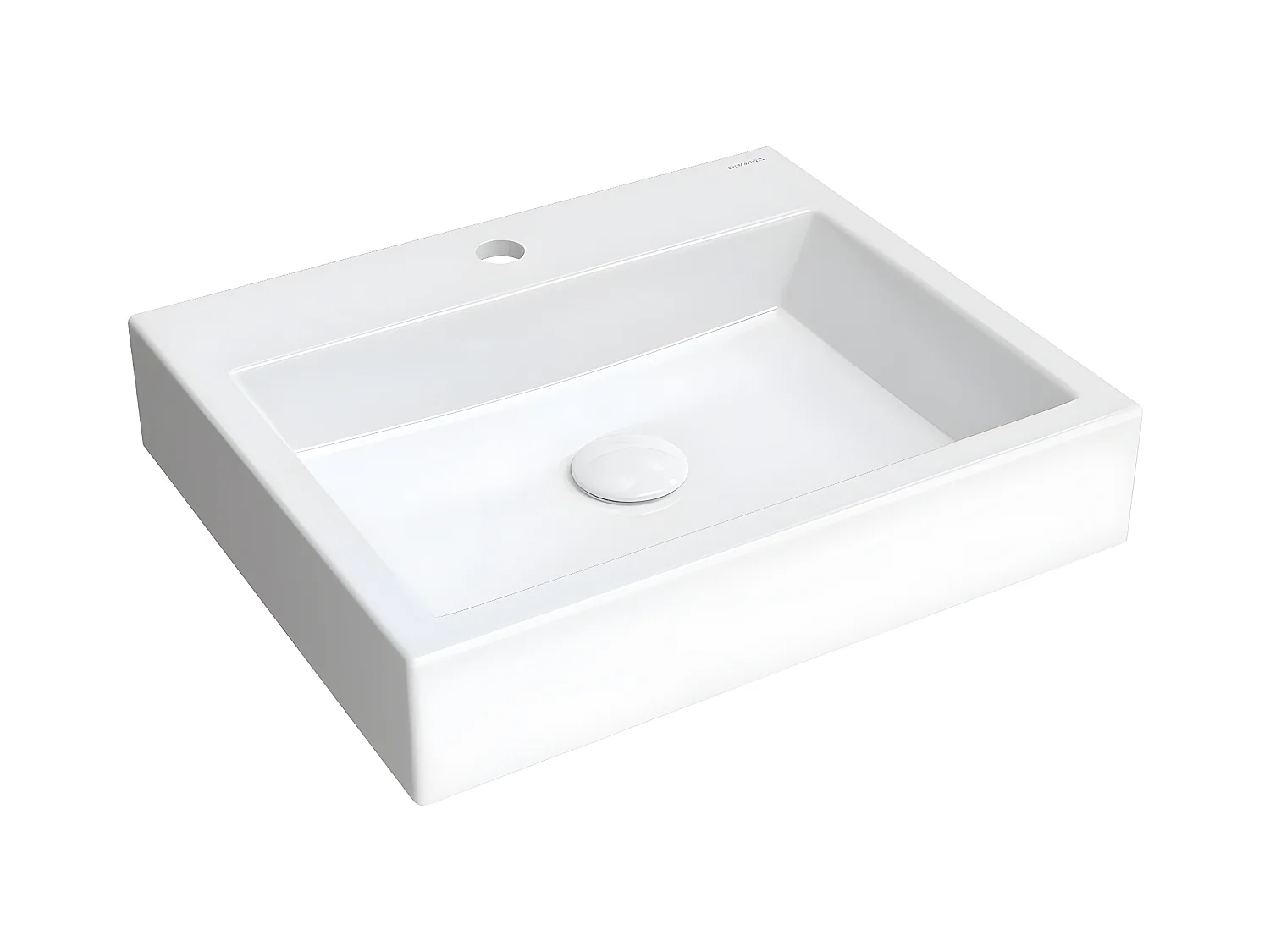 Vasque murale THASOS 50 x 42 cm blanc brillant bonde de vidage incluse