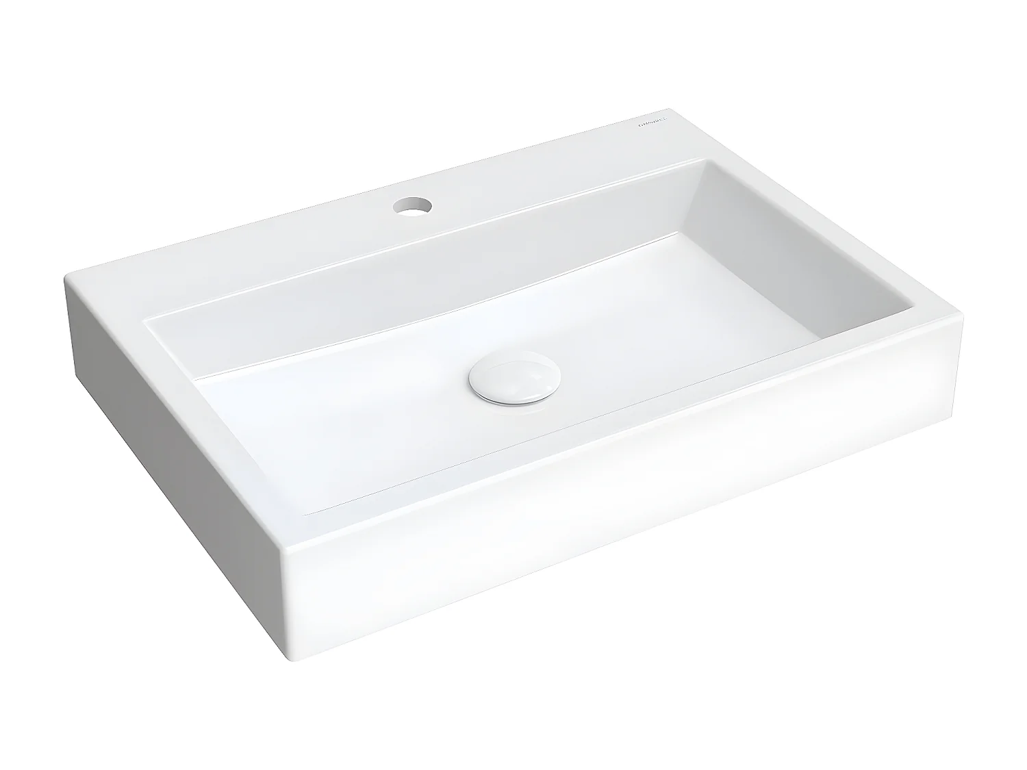 Vasque murale THASOS 60 x 42 cm blanc brillant bonde de vidage incluse