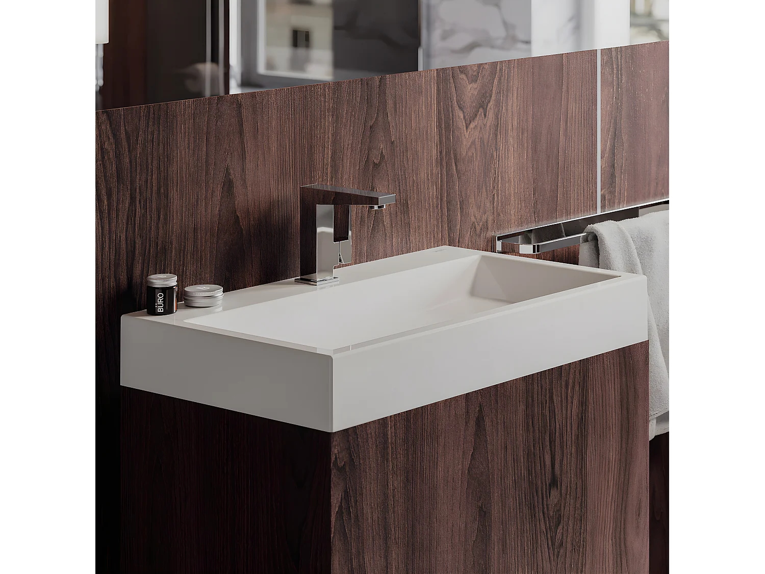 Vasque murale / à poser THASOS 70 x 42 cm blanc brillant bonde de vidage incluse