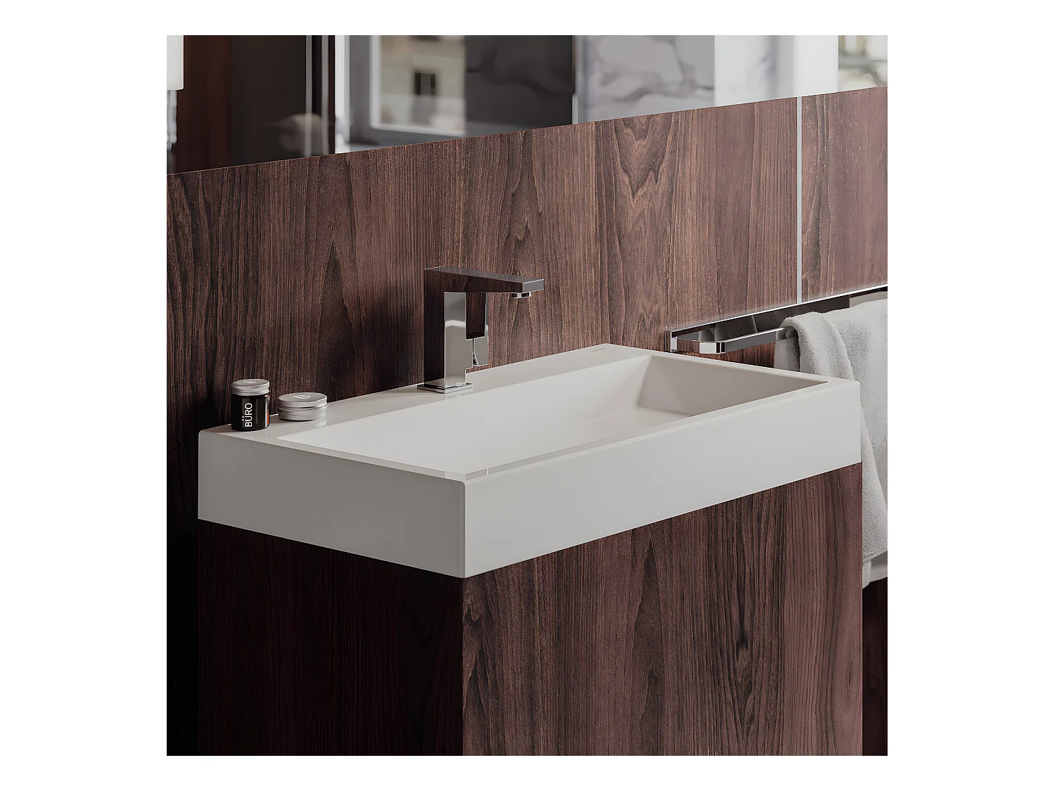 Vasque murale / à poser THASOS 70 x 42 cm blanc brillant bonde de vidage incluse