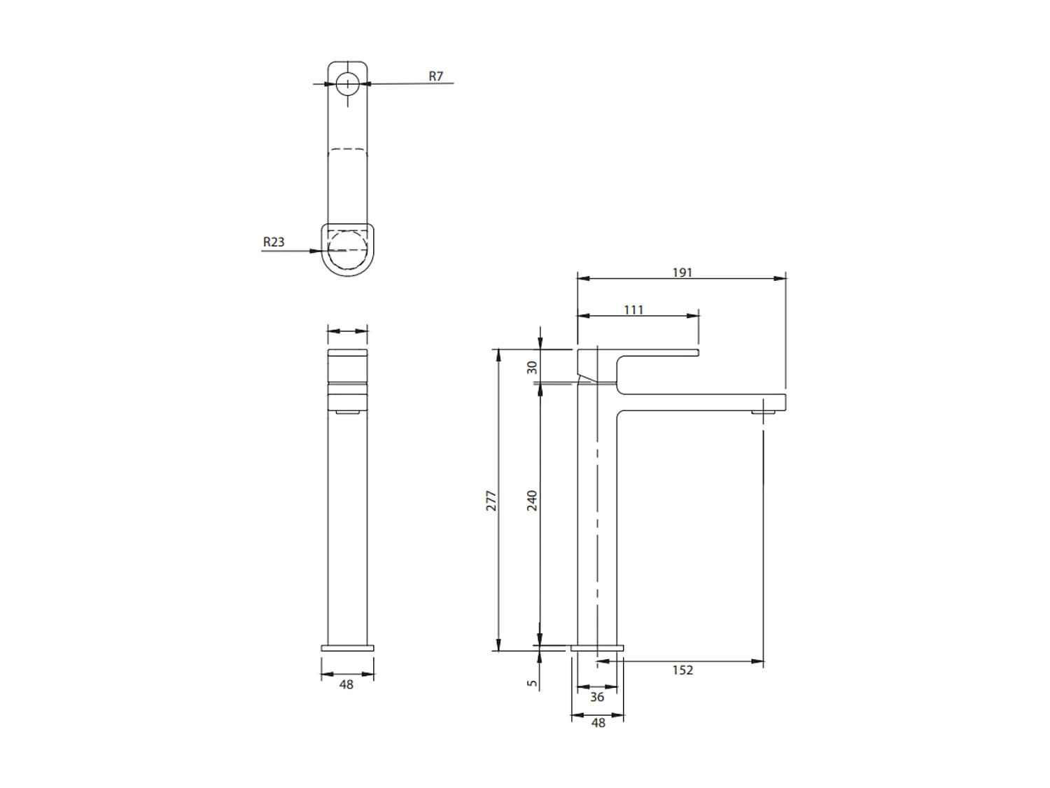 Mitigeur Lavabo Haut Baretti couleur : Noir Mat