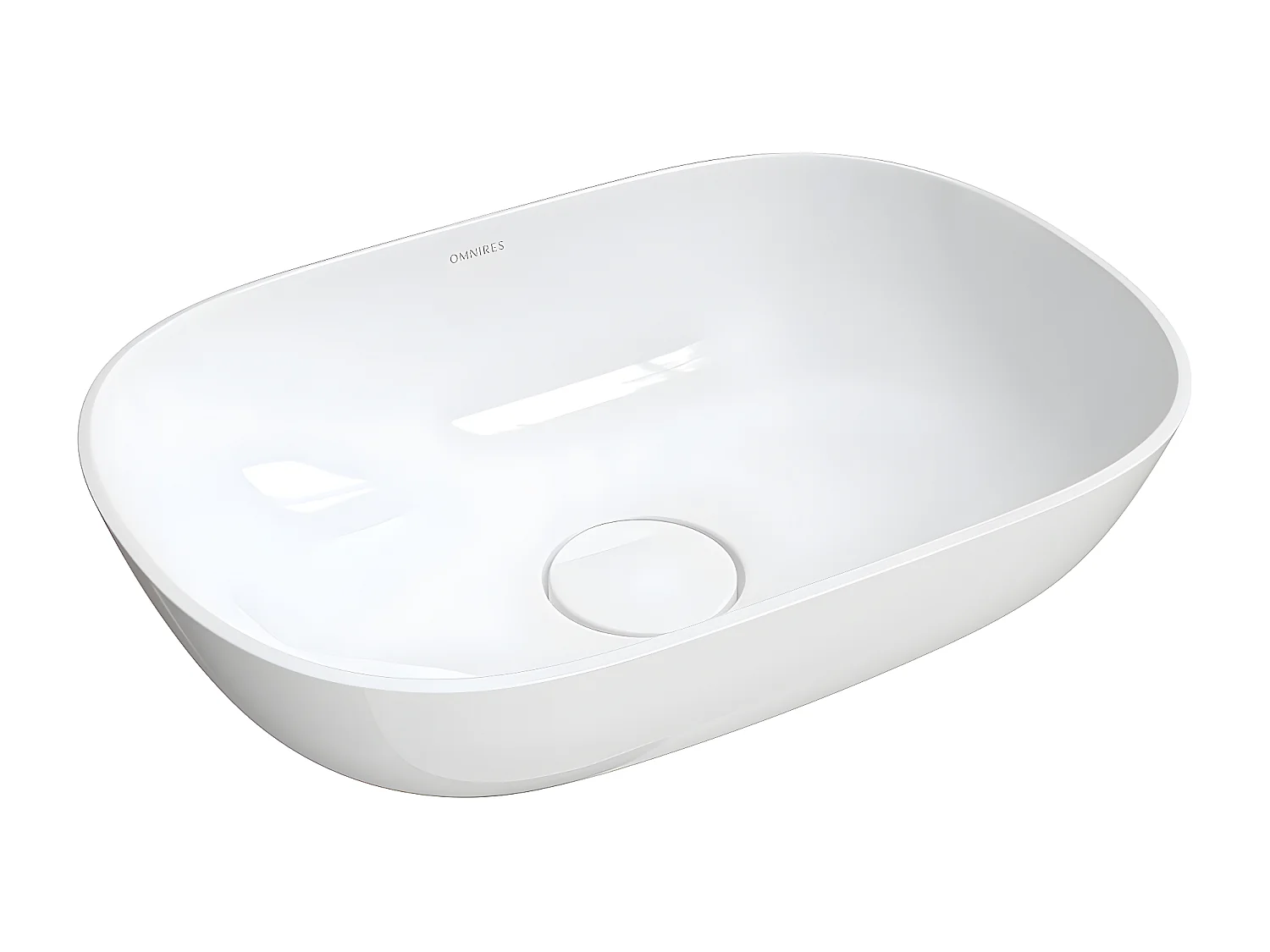 Vasque à poser SILK 50 x 35 cm blanc brillant bonde de vidage incluse