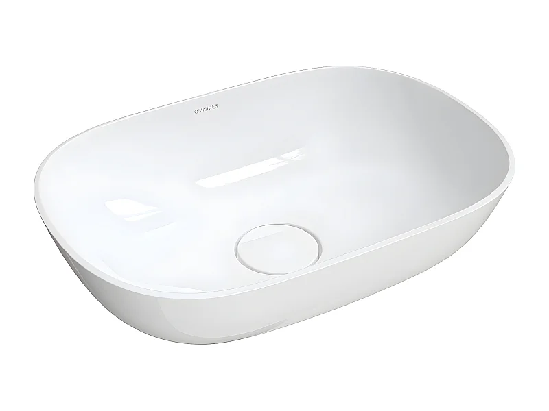 Vasque à poser SILK 50 x 35 cm blanc brillant bonde de vidage incluse
