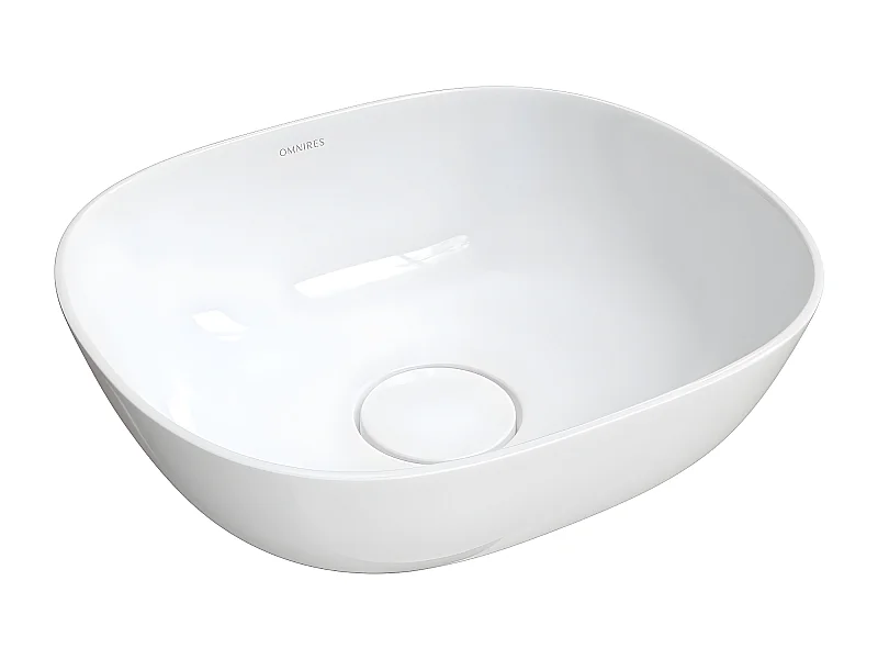 Vasque à poser SILK 40 x 35 cm blanc brillant bonde de vidage incluse