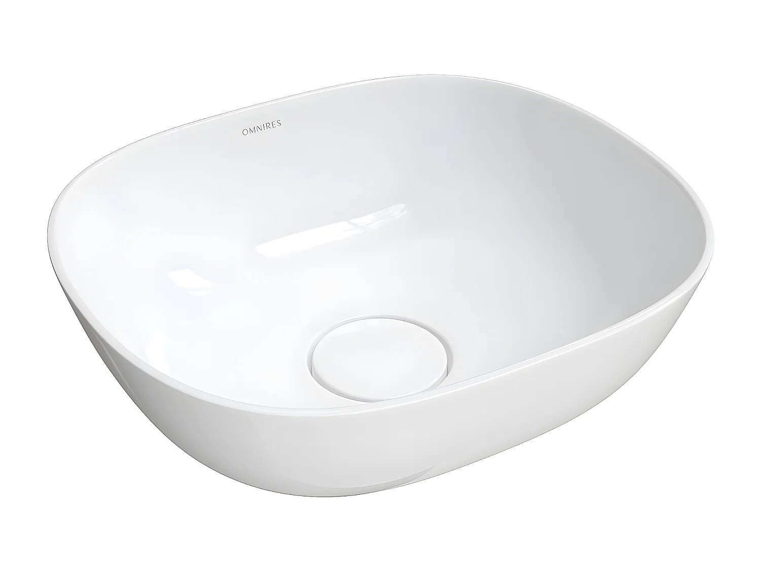 Vasque à poser SILK 40 x 35 cm blanc brillant bonde de vidage incluse