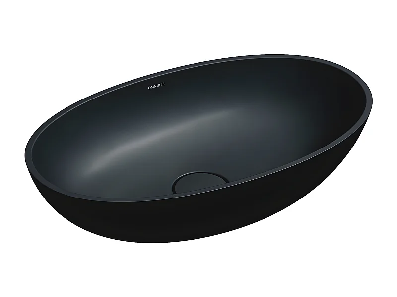 Vasque a poser noir mat SHELL M+ Black Lava 60 x 35 cm