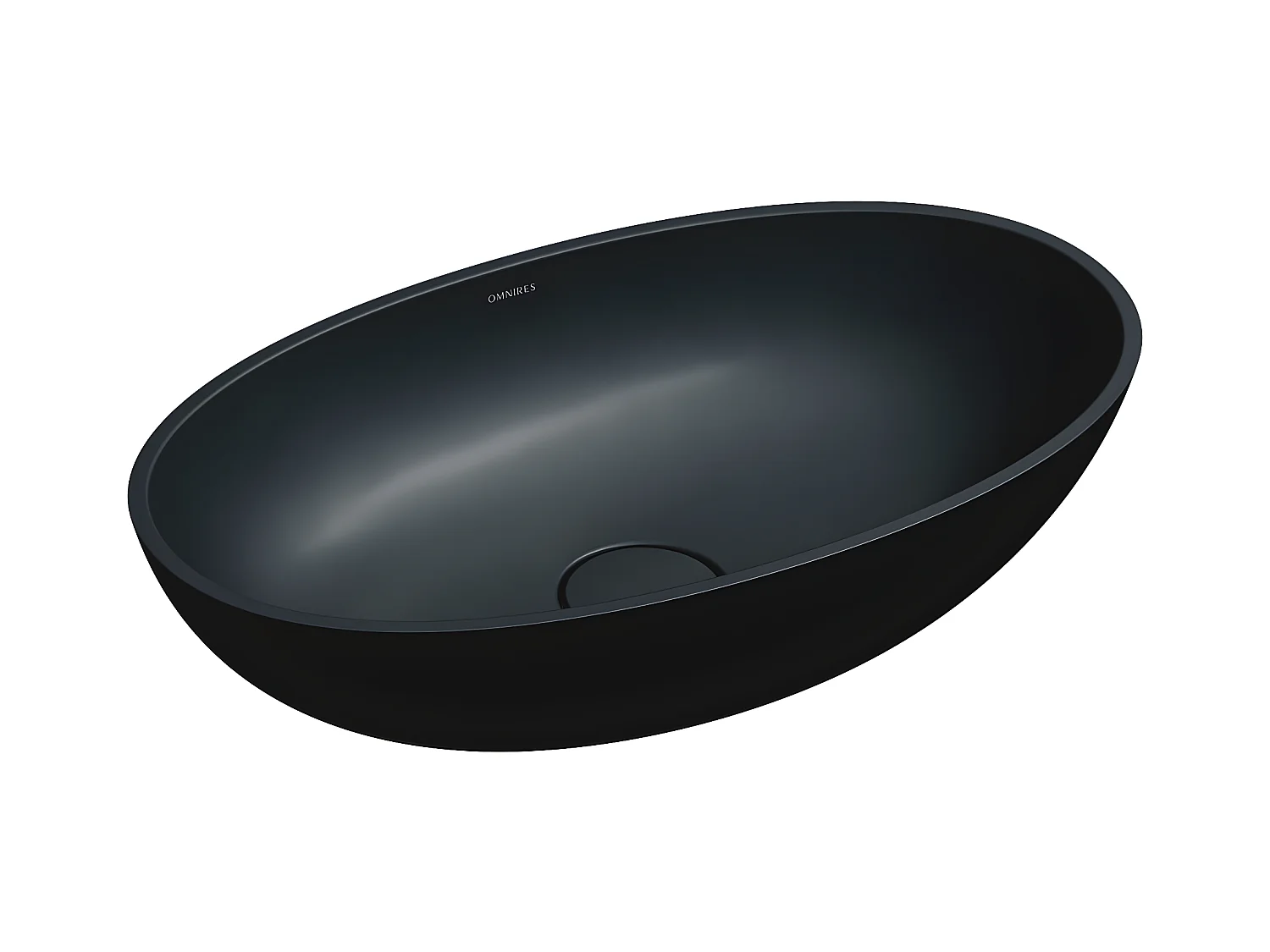Vasque a poser noir mat SHELL M+ Black Lava 60 x 35 cm