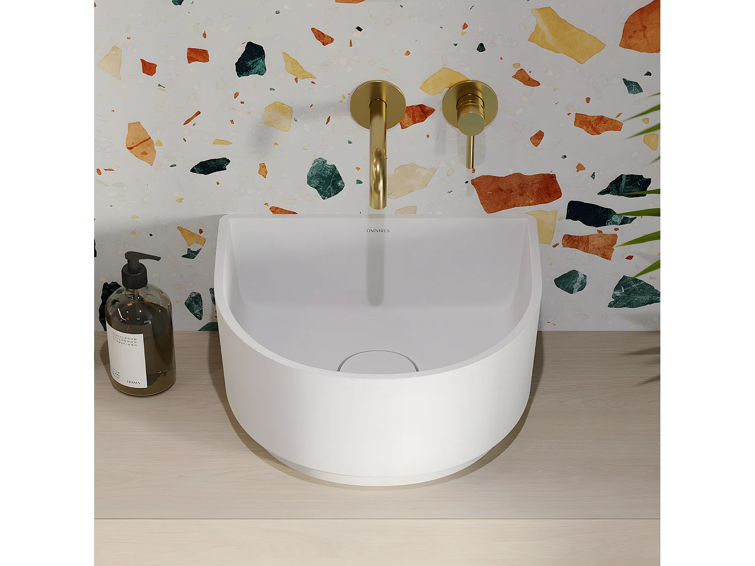 Vasque Cadence M + Vasque À Poser, 42 X 37 cm.couleur : Blanc Mat