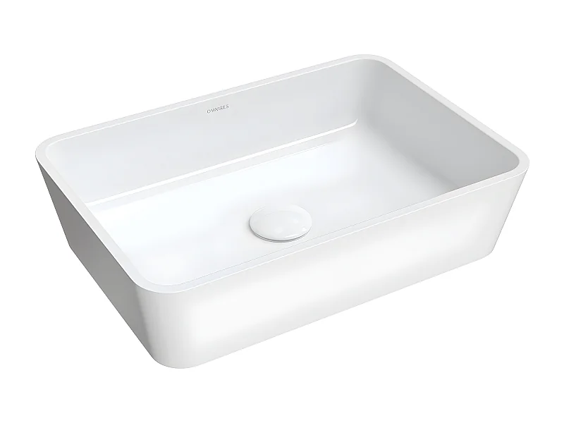 Vasque à poser PARMA 50 x 35 cm  blanc brillant bonde de vidage blanche incluse