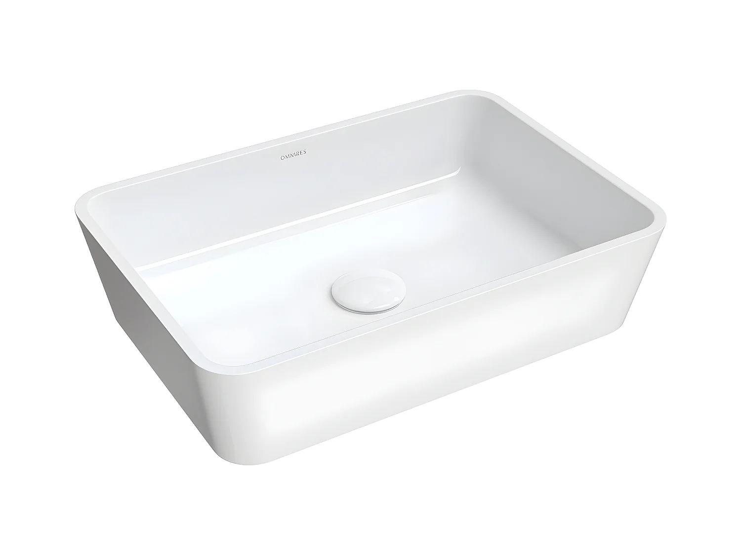 Vasque à poser PARMA 50 x 35 cm  blanc brillant bonde de vidage blanche incluse