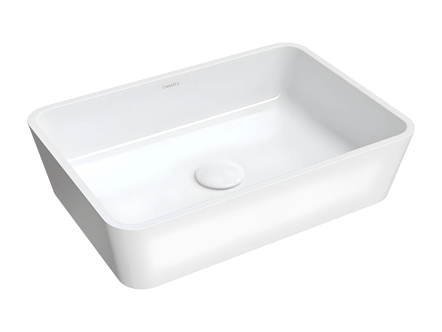 Vasque à poser PARMA 50 x 35 cm  blanc brillant bonde de vidage blanche incluse