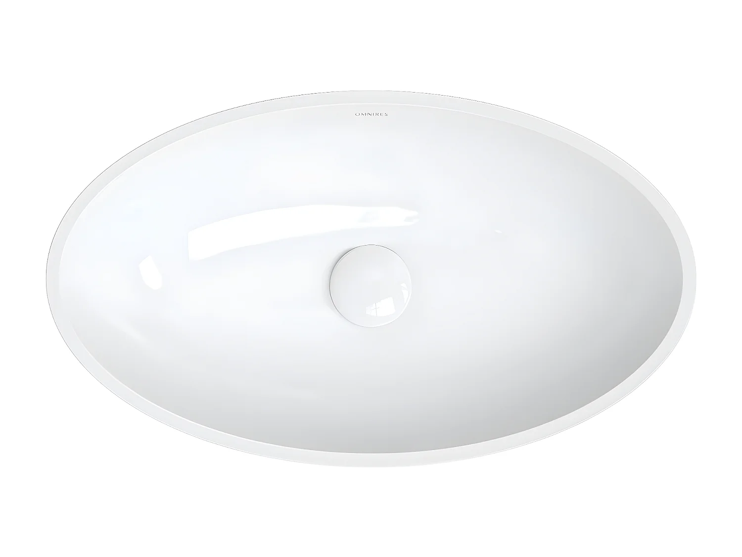 Vasque à poser SIENA GRIS  60 x 35 cm  blanc- gris brillant  bonde de vidage blanche incluse