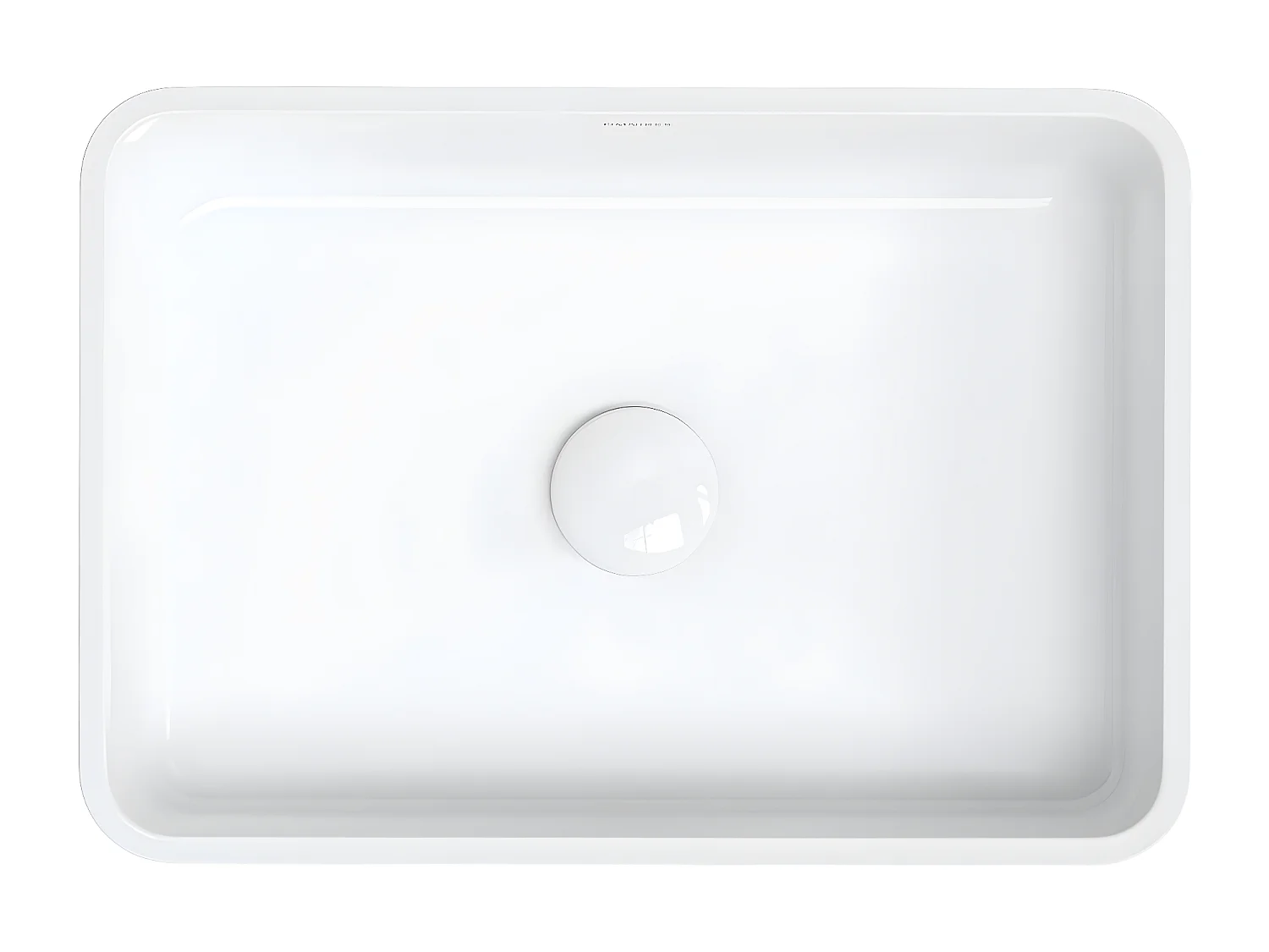 Vasque à poser PARMA 50 x 35 cm blanc-noir brillant bonde de vidage blanche incluse