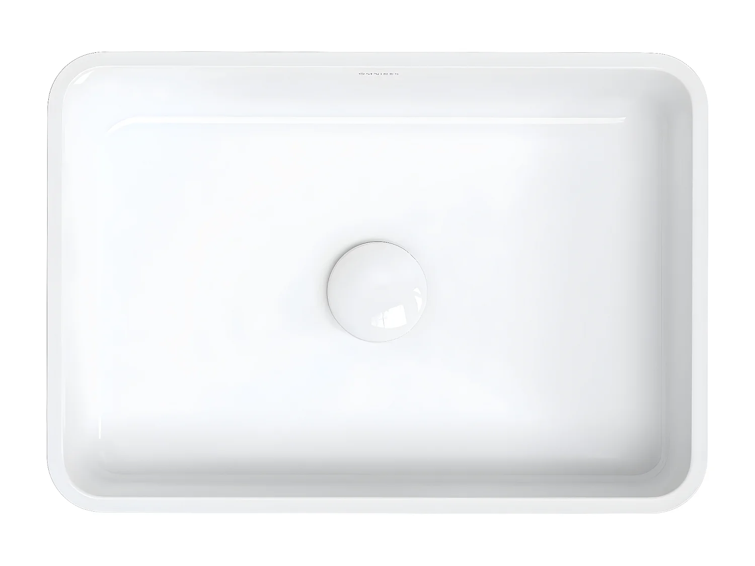 Vasque à poser PARMA 50 x 35 cm blanc-noir brillant bonde de vidage blanche incluse