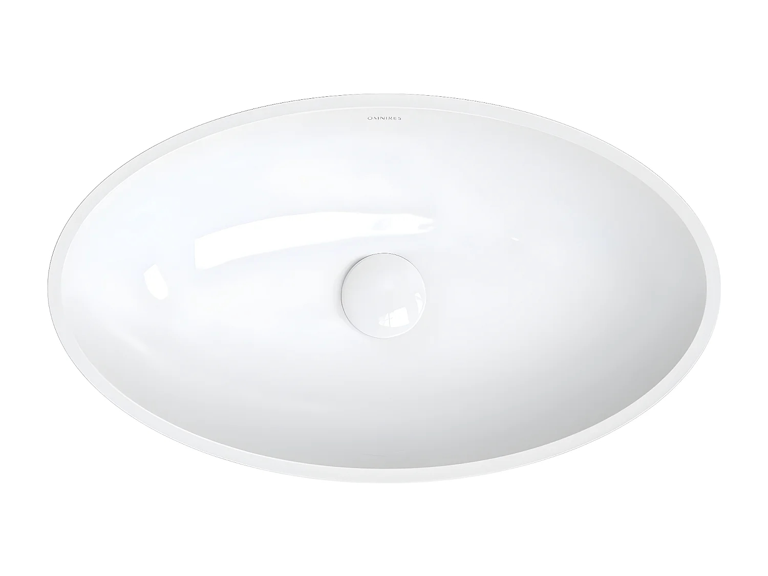 Vasque à poser SIENA 60 x 35 cm blanc/noir brillant bonde de vidage blanche incluse