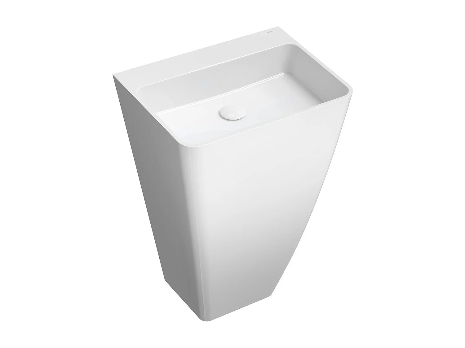 Lavabo PARMA sur pied 55 x 43 cm blanc brillant  bonde de vidage incluse