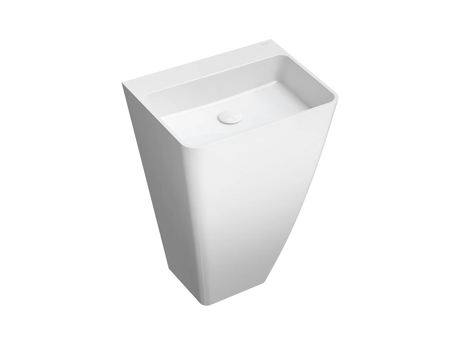 Lavabo PARMA sur pied 55 x 43 cm blanc brillant  bonde de vidage incluse
