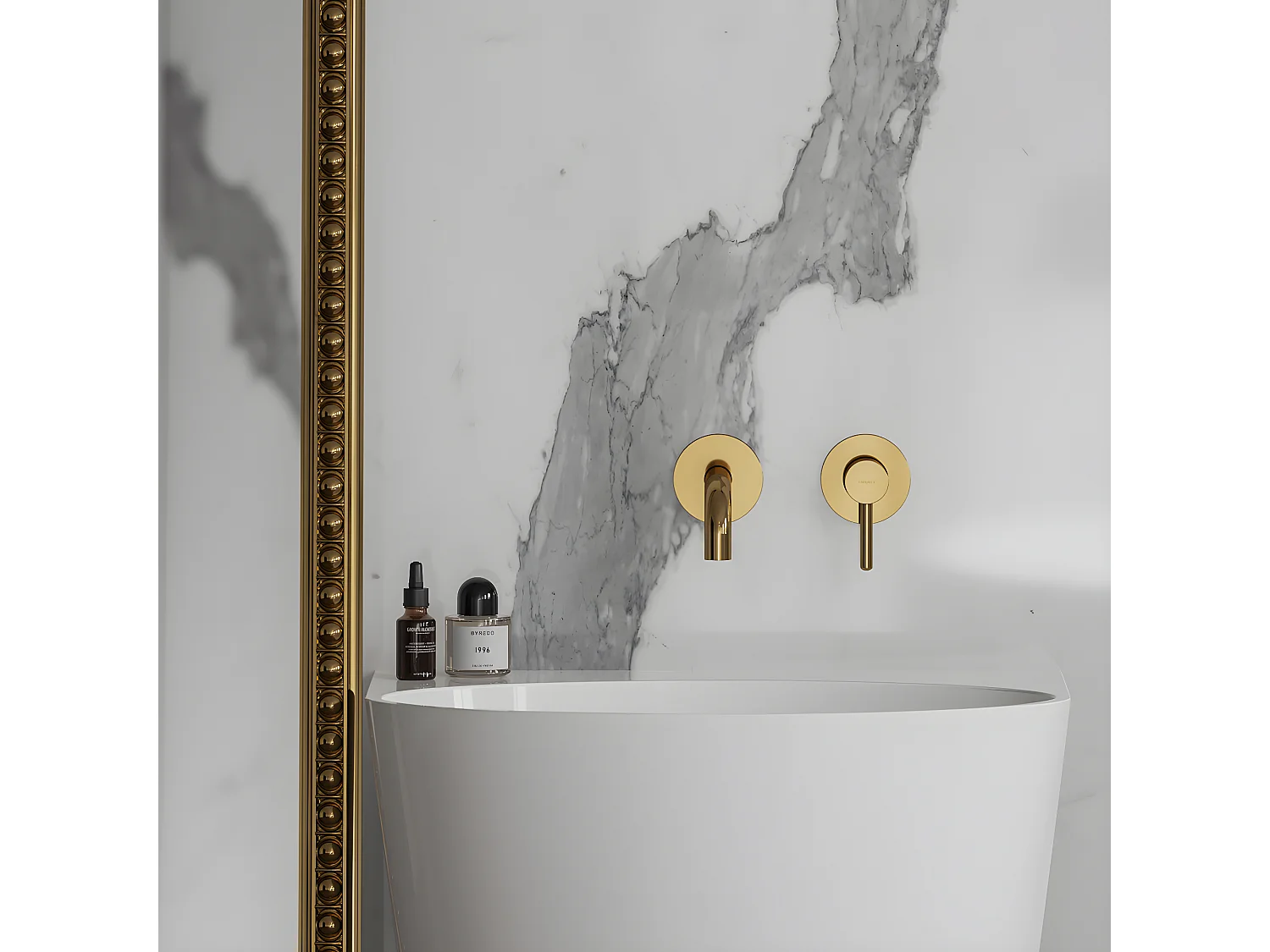 Lavabo sur pied  55 x 43 cm blanc brillant bonde de vidage incluse