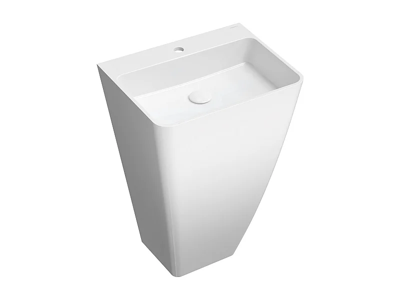 Lavabo sur pied 55 x 43 cm blanc brillant  bonde de vidage incluse