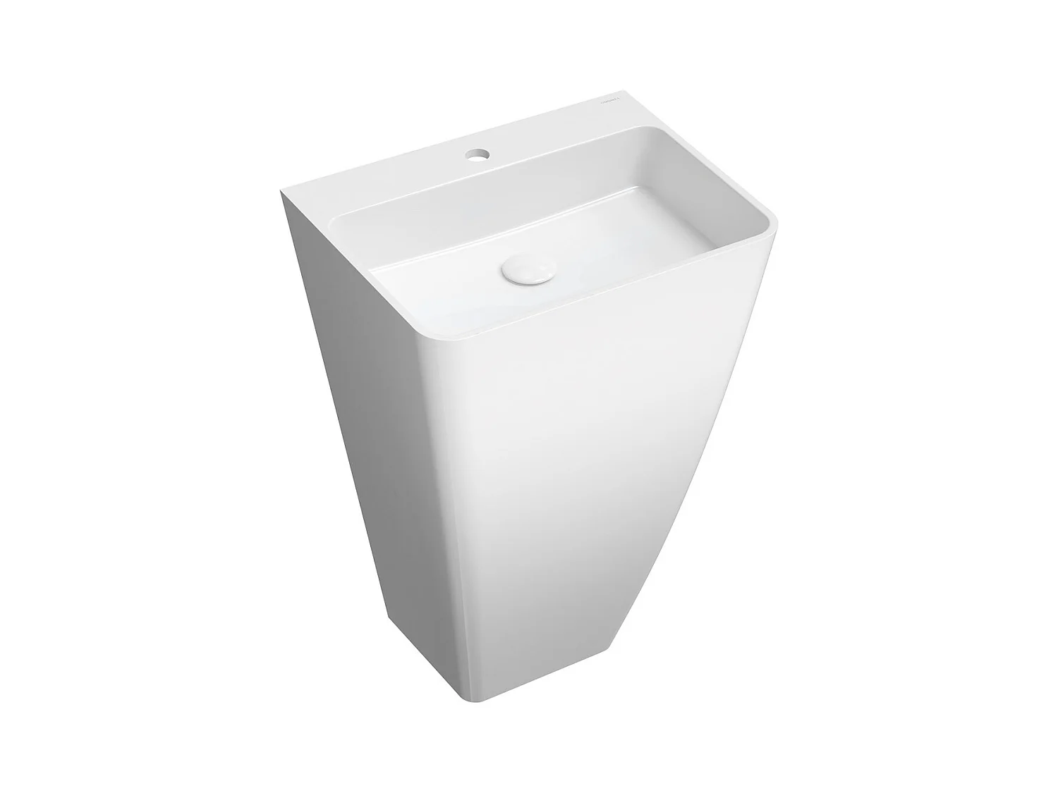 Lavabo sur pied 55 x 43 cm blanc brillant  bonde de vidage incluse