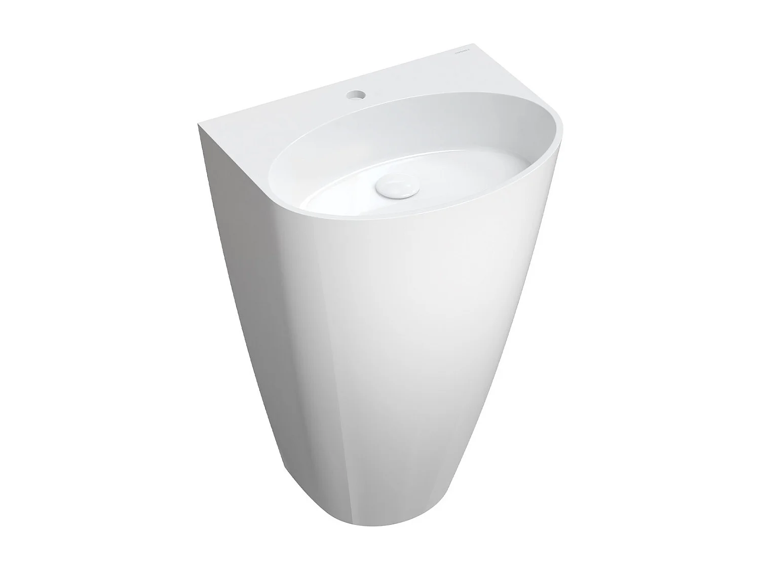 Lavabo sur pied  55 x 43 cm blanc brillant bonde de vidage incluse