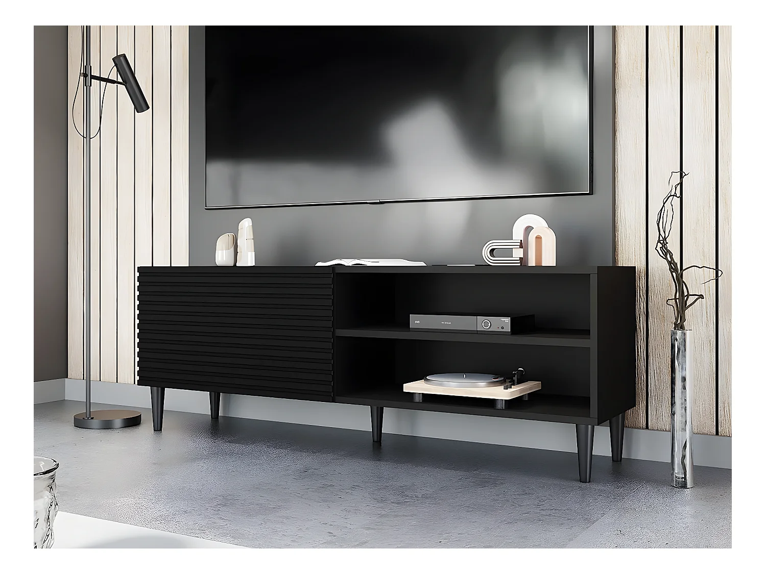 Meuble TV "Nakomo " - 150 cm x 53 cm x 40 cm - Noir