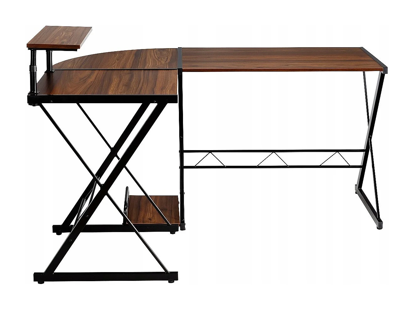 L-Form Computertisch Schreibtisch Bürotisch Ecktisch Winkelschreibtisch Walnuss