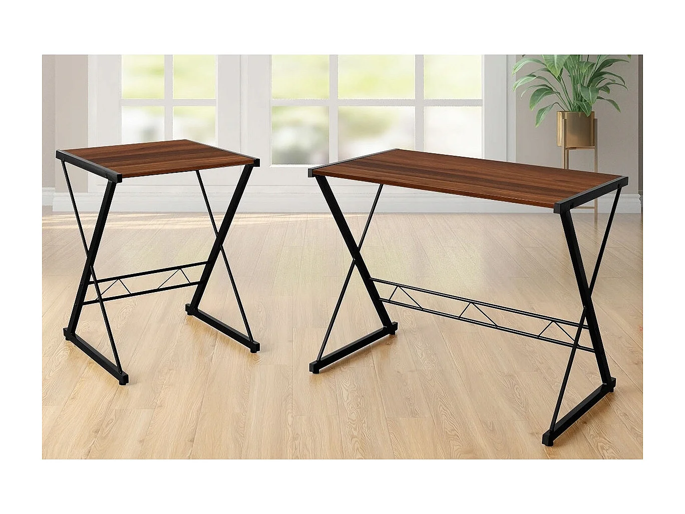 L-Form Computertisch Schreibtisch Bürotisch Ecktisch Winkelschreibtisch Walnuss