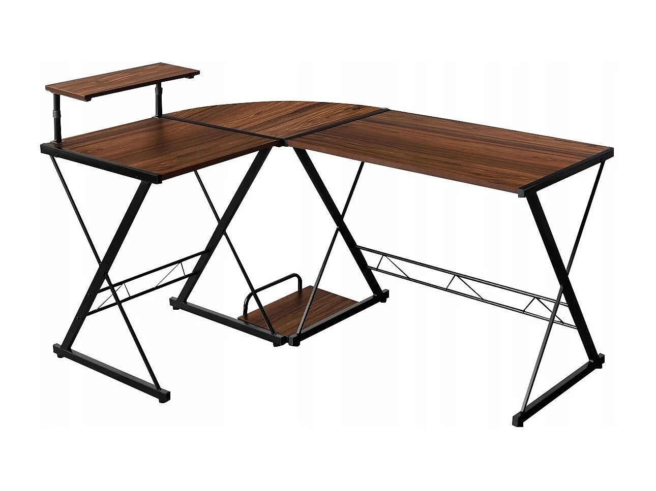 L-Form Computertisch Schreibtisch Bürotisch Ecktisch Winkelschreibtisch Walnuss