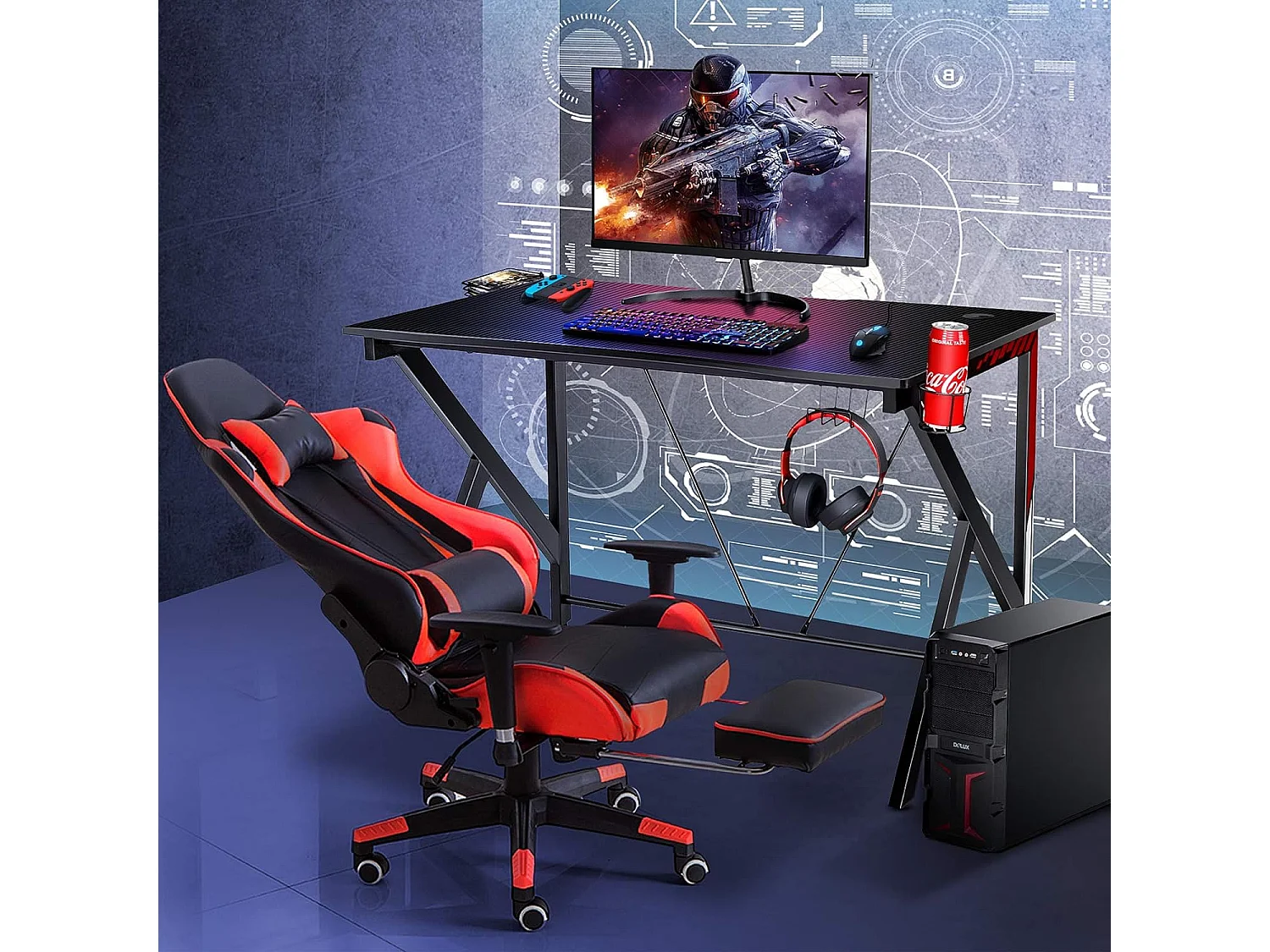 K-förmiger Computertisch