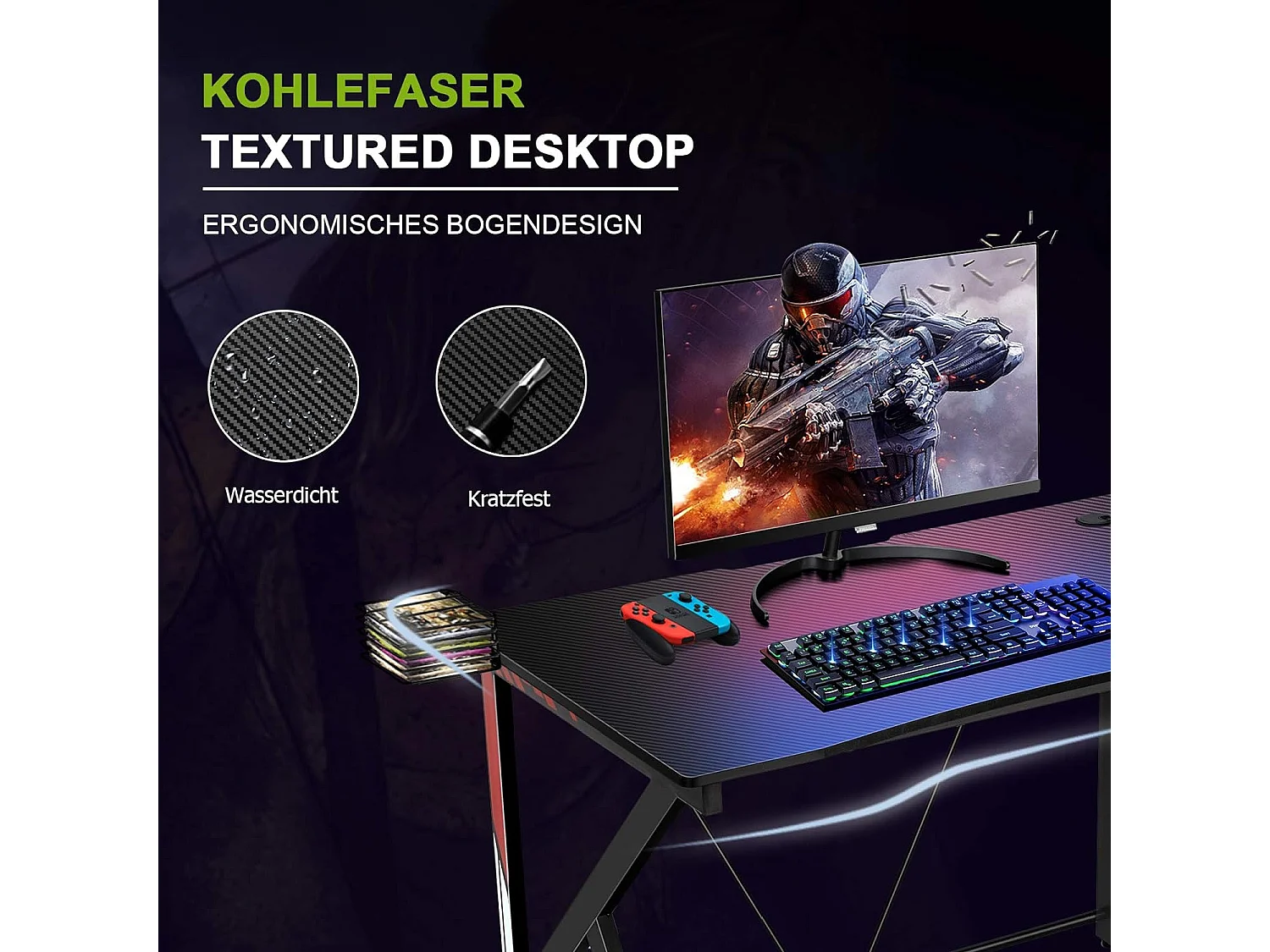 K-förmiger Computertisch