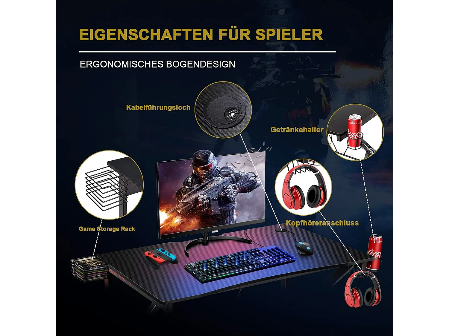 K-förmiger Computertisch