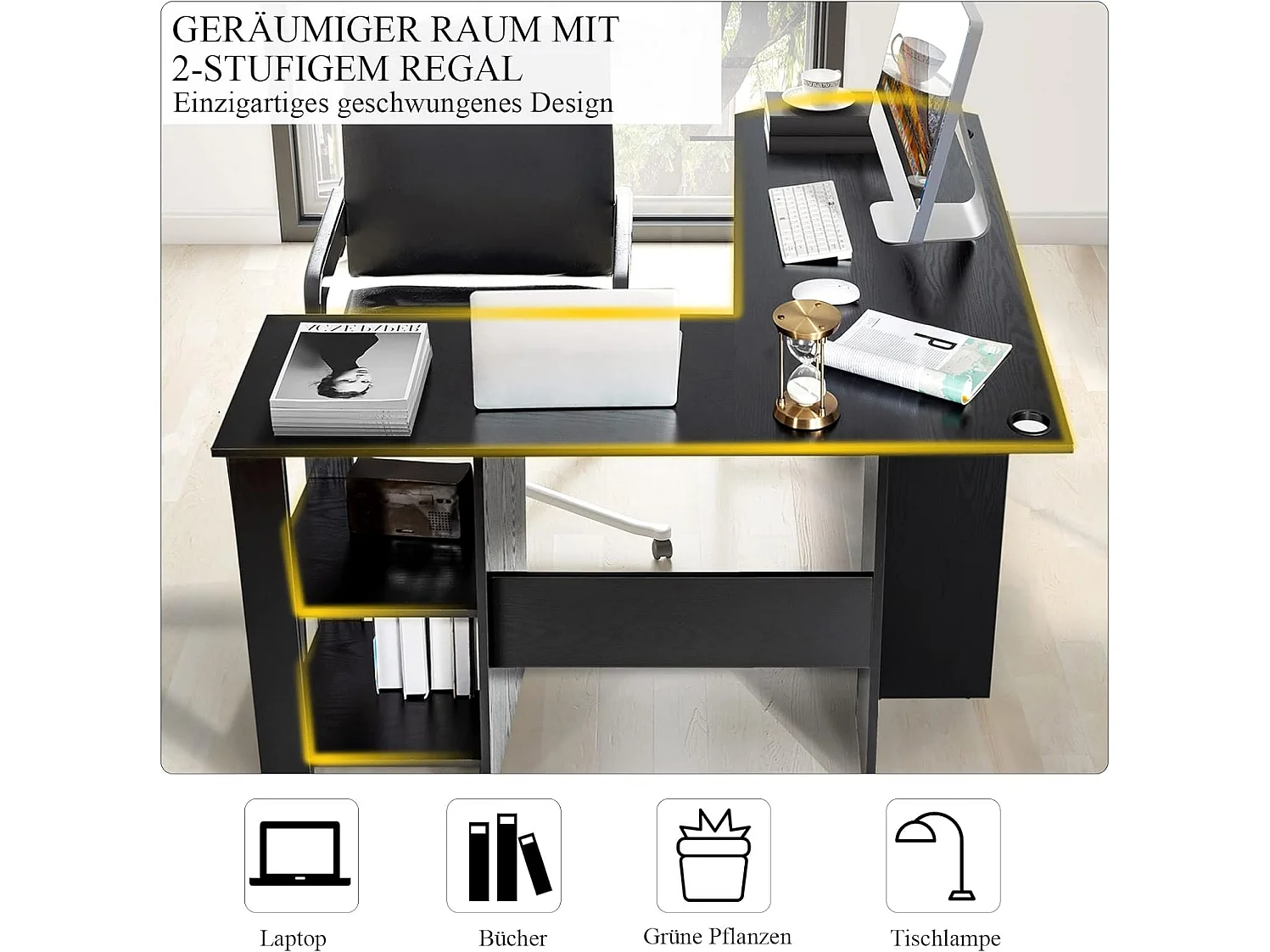 L-förmiger Computertisch