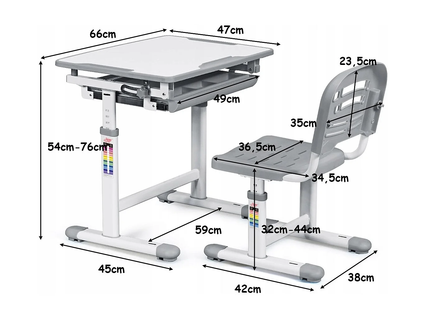 Neigbares Kinderschreibtisch Schreibtisch Jugendschreibtisch-Grau