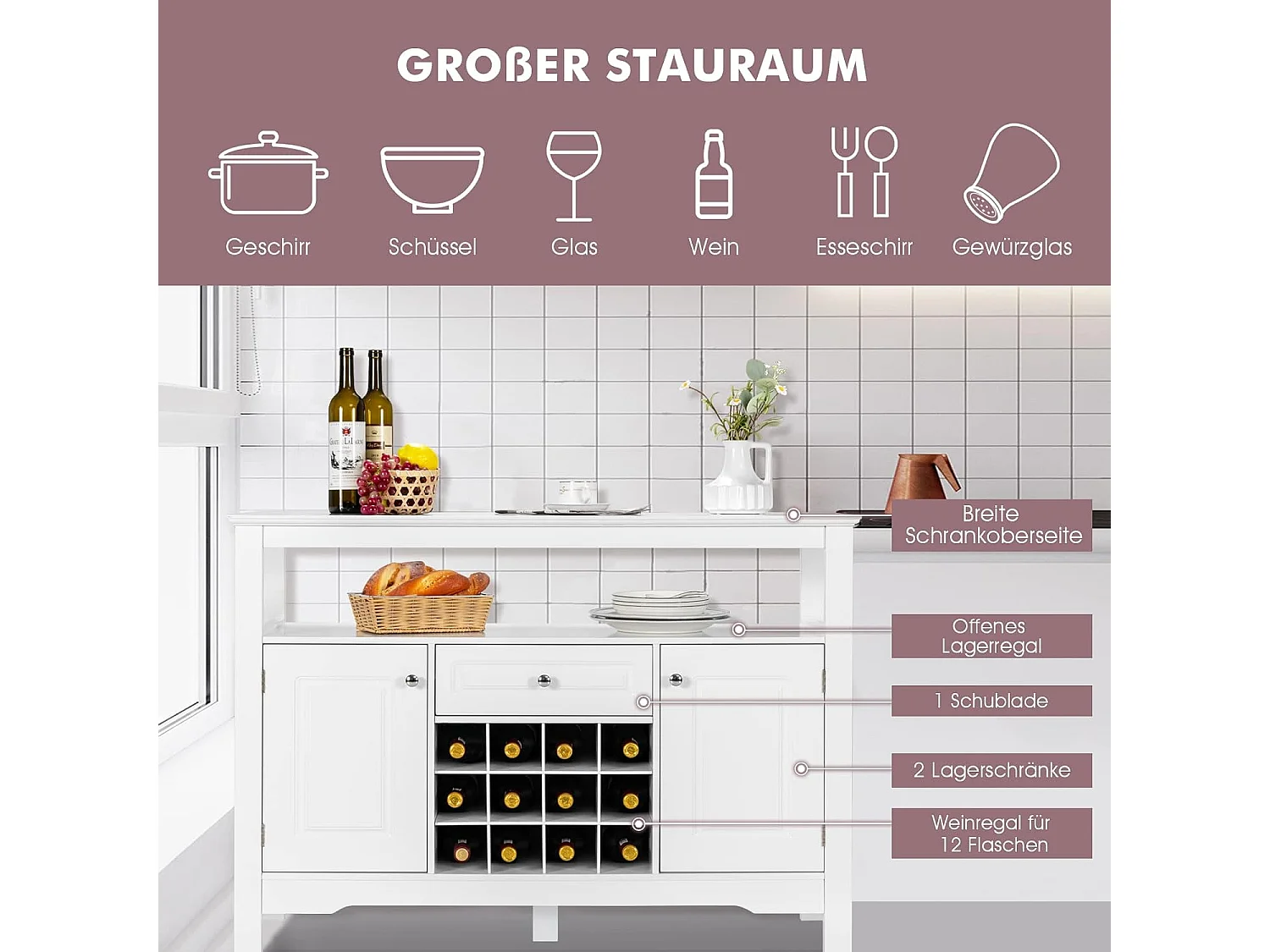 Sideboard Küchenschrank TI77237