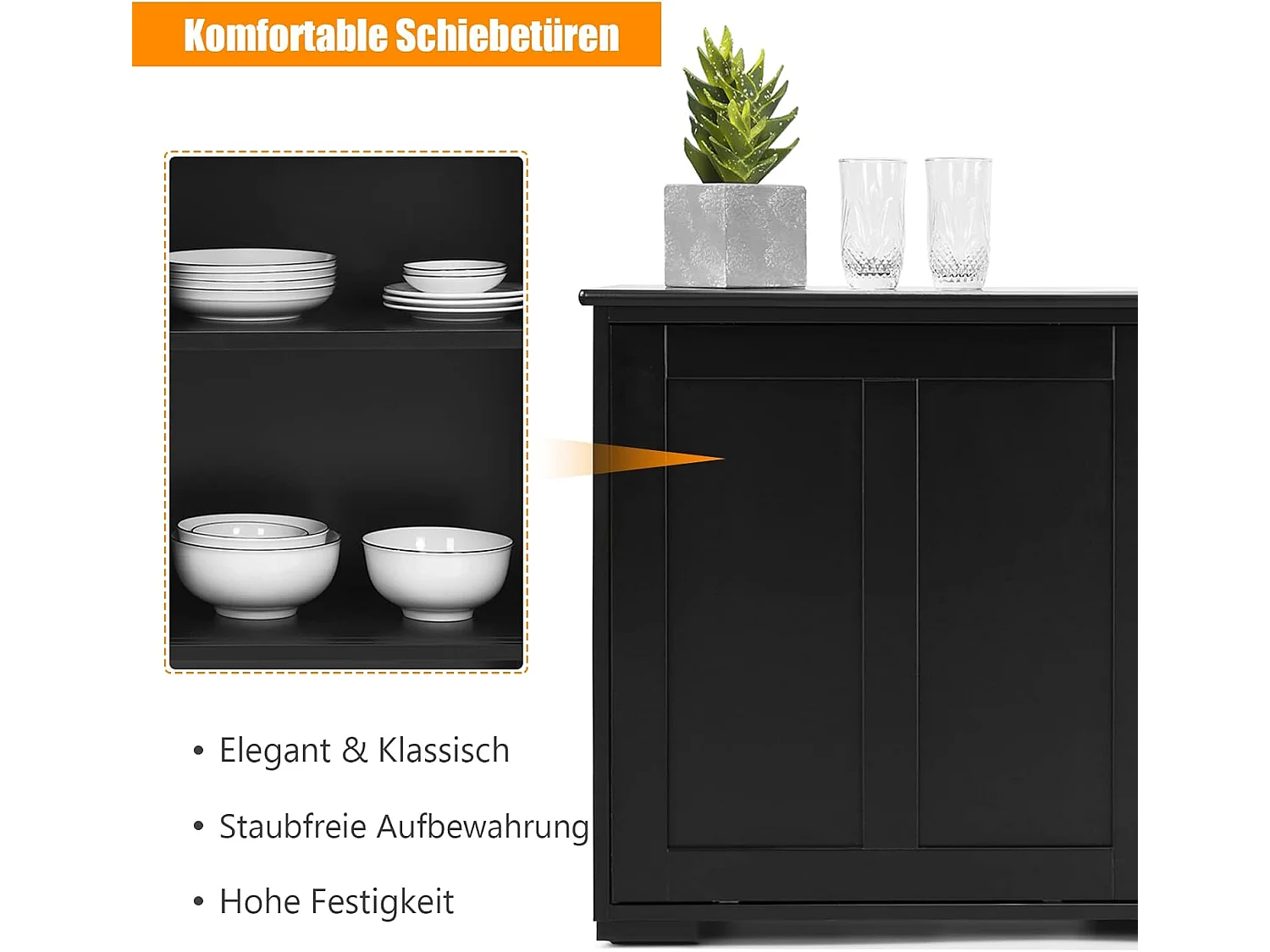 Sideboard, Küchenschrank Beistellschrank TI75080