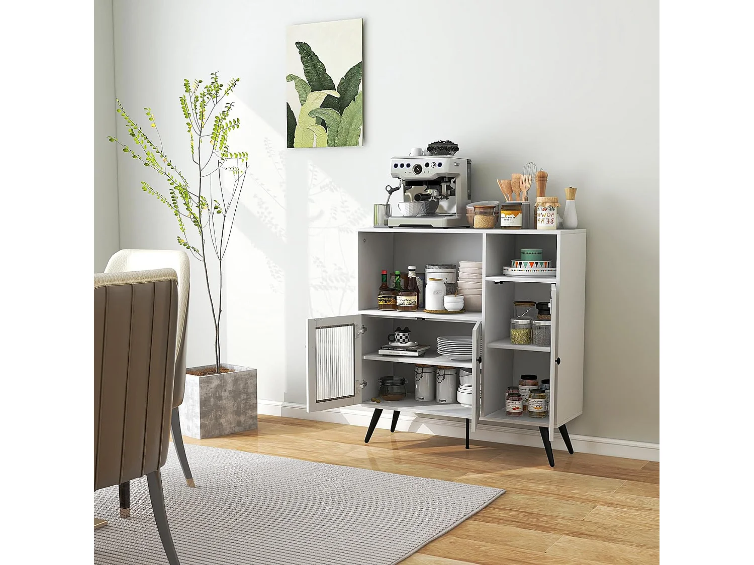 Vintage Küchenschrank mit Glastüren VH32593