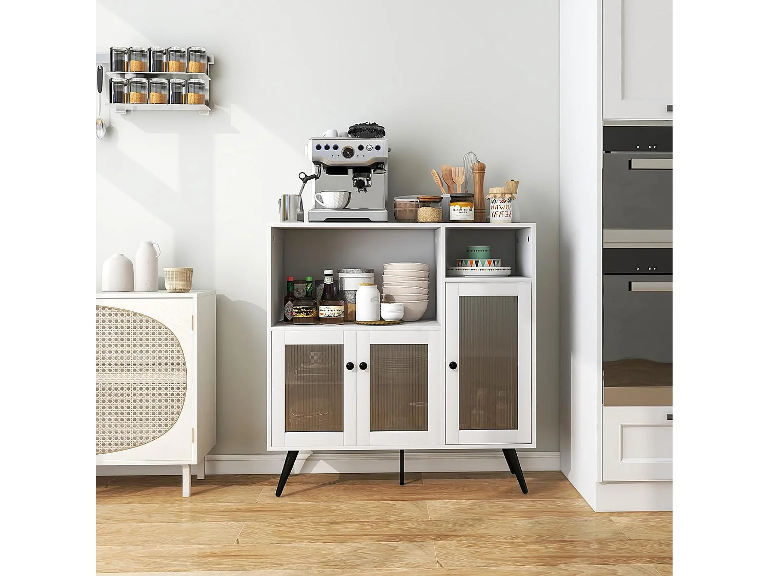 Vintage Küchenschrank mit Glastüren VH32593