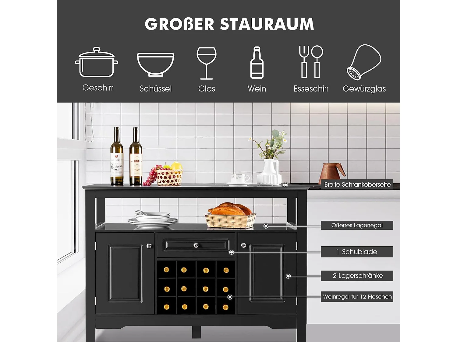 Sideboard Küchenschrank TI77237