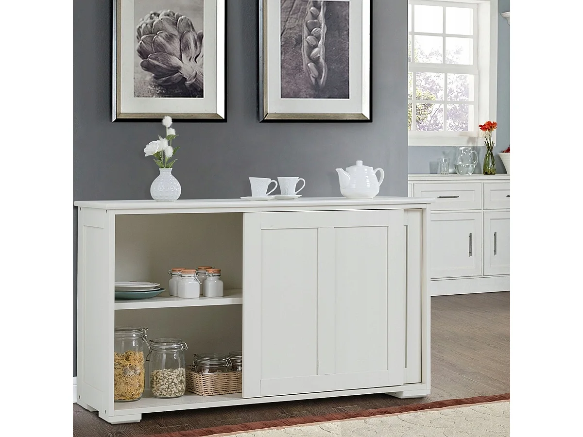 Armadietto da cucina a due porte scorrevoli Mobiletto in legno per bagno 106,7x33x60cm Beige