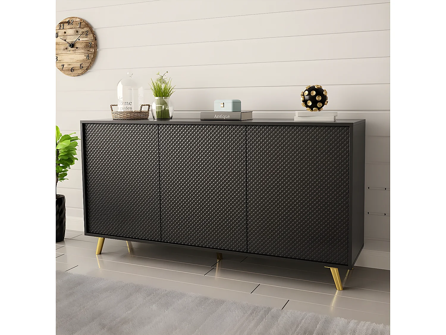 Buffet "Apollo 160" - 160 x 40 x 94 cm - Noir