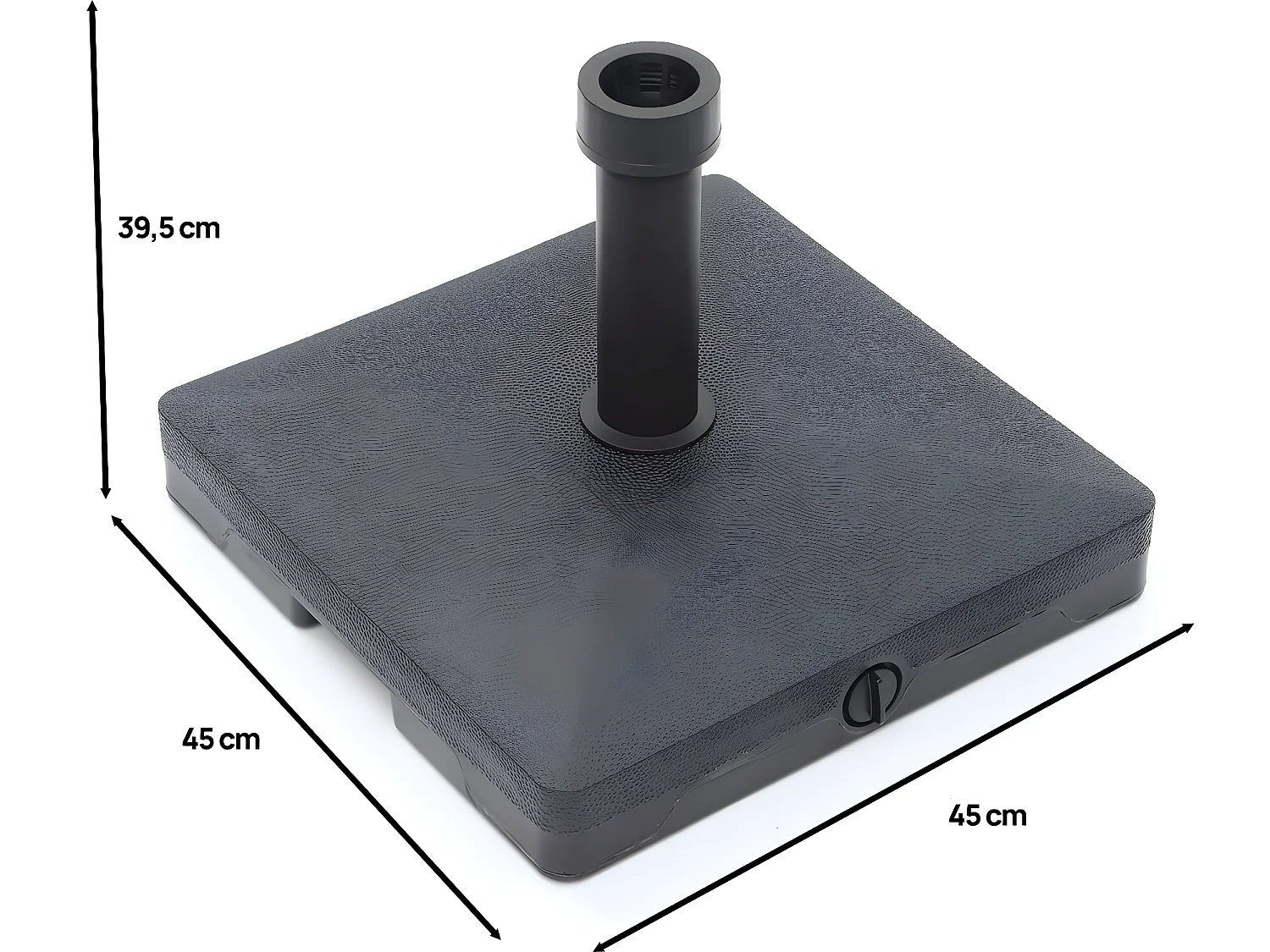 Base para guarda-sol com rodas - Preto 39,5 x 45 x 45 cm