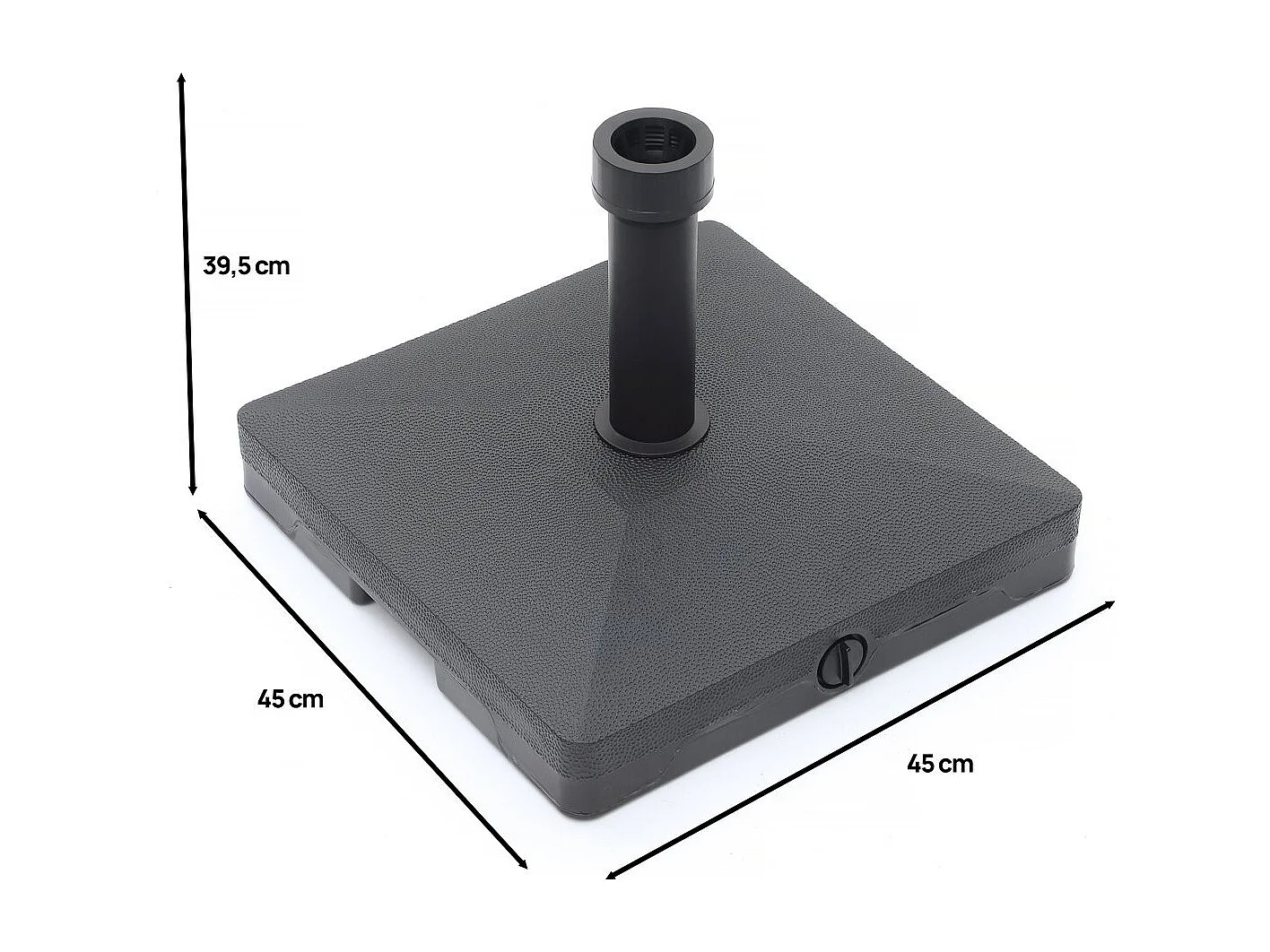 Parasolvoet met wielen vulbaar - Zwart