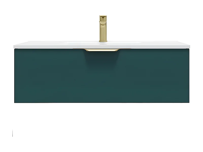 Meuble de salle de bain suspendu vasque intégrée 90cm 1 tiroir Bleu - Venice