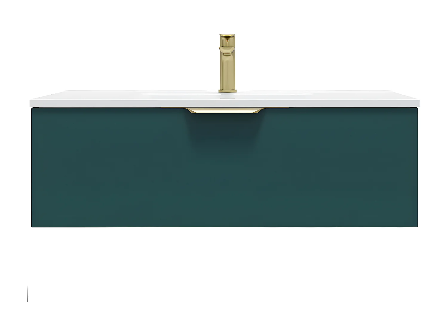 Meuble de salle de bain suspendu vasque intégrée 90cm 1 tiroir Bleu - Venice